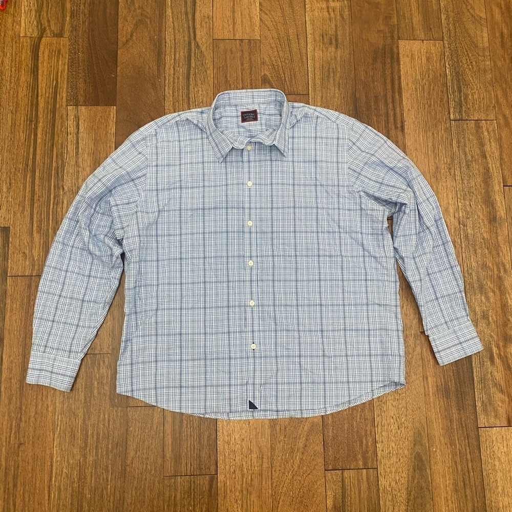 Untuckit long sleeve blue white button up casual shirt - XXL
